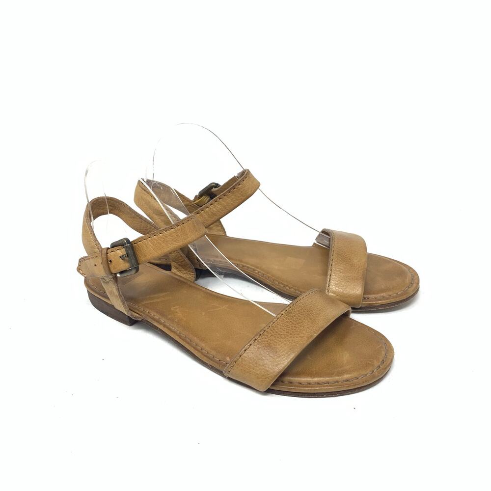 Frye Phillip 2 Piece Sandal Tan Leather Slingback Buckle Sandal Minimalist 10